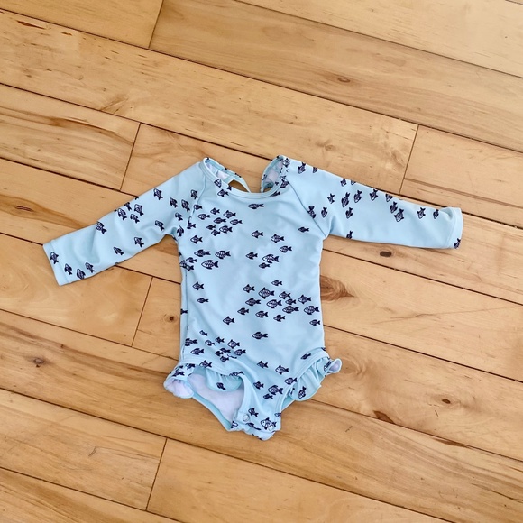 0-6m current tyed ruffle rash guard swimsuit - Picture 1 of 1